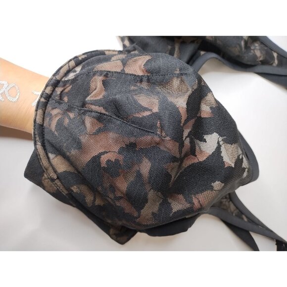 Thirdlove Unlined Foliage Perfect Coverage Bra 36G Black & Beige - Picture 8 of 8